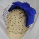 Veiled blue velvet hair bow