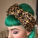Leopard velvet hair bow
