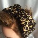 Leopard velvet hair bow