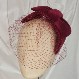 Veiled wine velvet hair bow