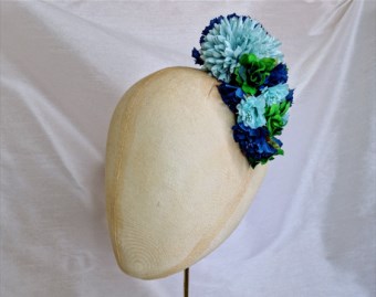 Blue and green mix medium everyday hair flower