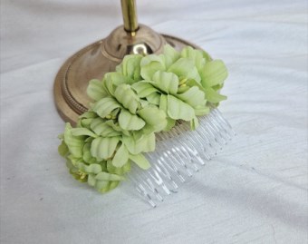 Lime green flower comb